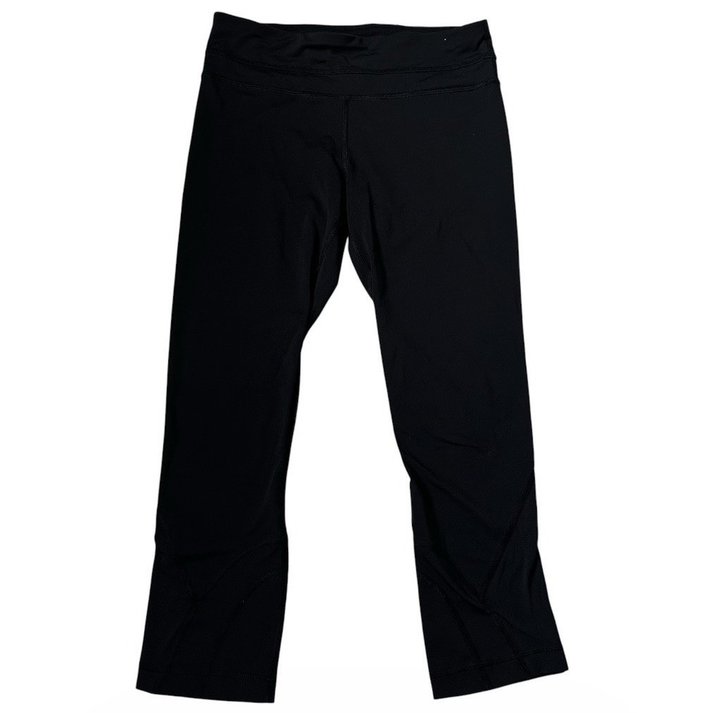 Lululemon Women's Size 4 Black Capri Back Zip Pocket Leggings Yoga Gym | 63-52